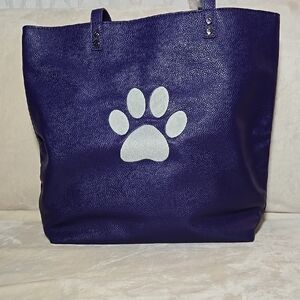 NWT Thirty-one Around Town Tote Bag Silver Paw Print